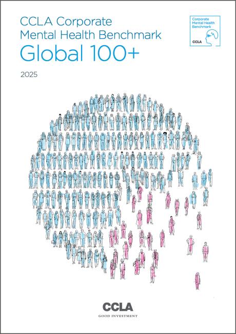 Image of cover page of the global mental health benchmark 2025
